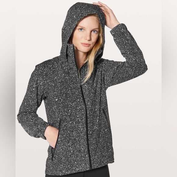 Lululemon Here To Move Jacket in Luminesce Splatter White Black - Picture 1 of 10